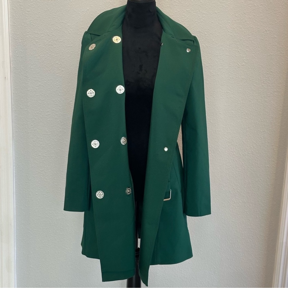 NWT - Express Vibrant Green Trench Coat - Picture 9 of 11